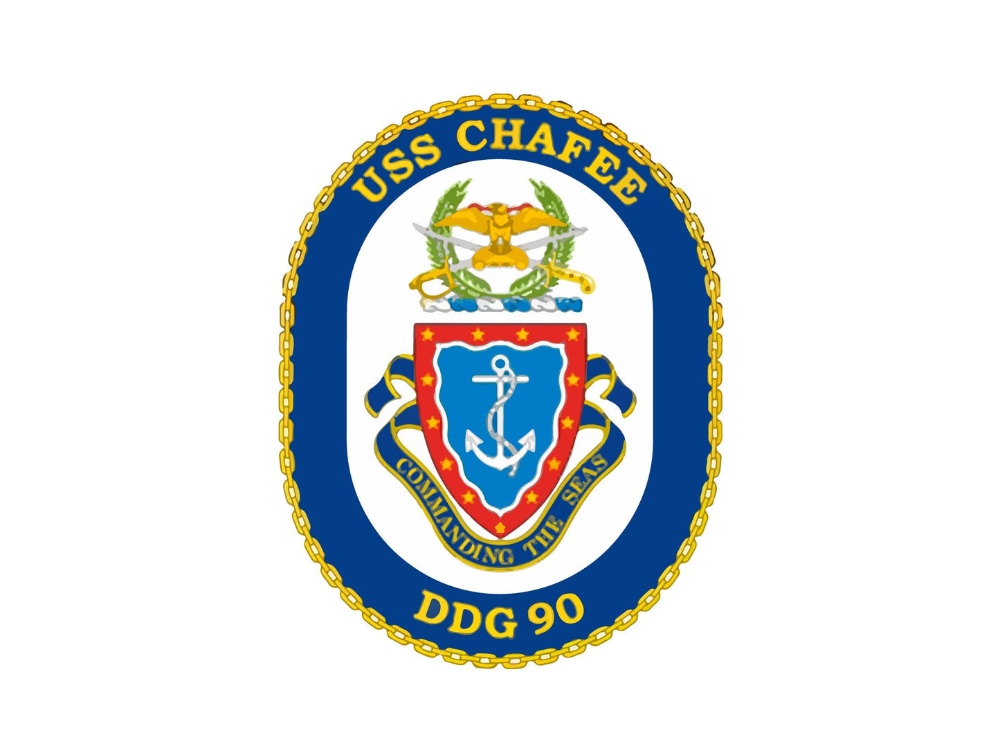 USS Chafee DDG-90 Badge Sticker Decal Arleigh Burke Class Destroyer Car Sticker Bumper Sticker for Car Emblem