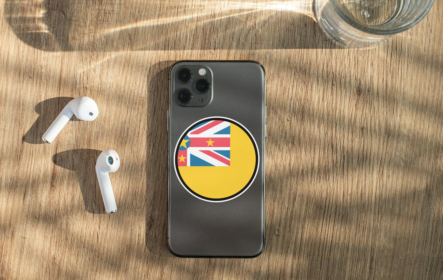 Niue Flag Circle Sticker Decal