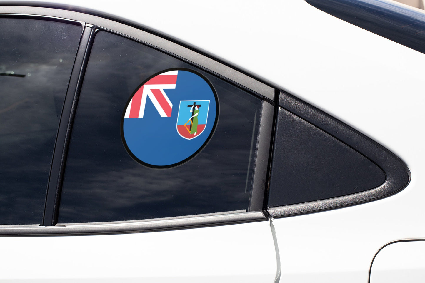 Montserrat Flag Circle Sticker Decal