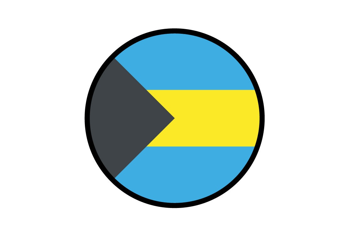 Bahamas Flag Circle Sticker Decal