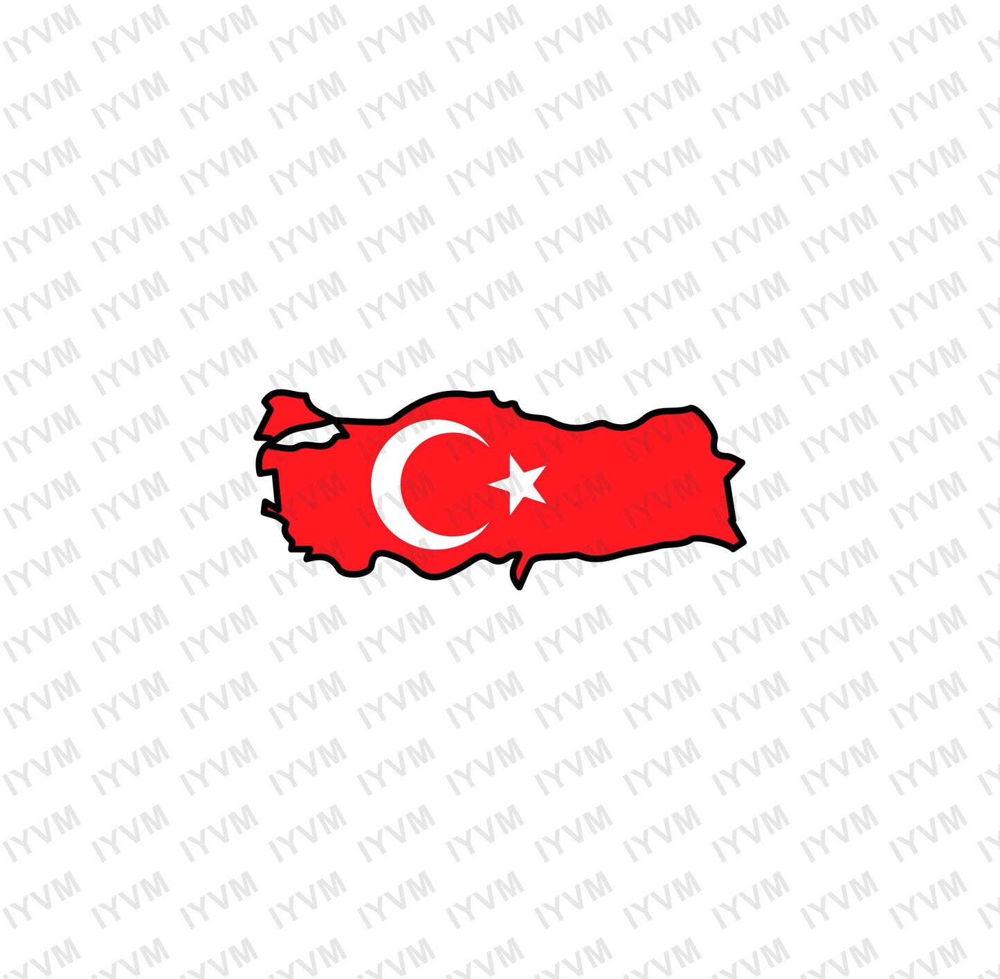 Turkey Map Iron On Heat Transfer Vinyl HTV / Republic of Turkey / Türkiye Cumhuriyeti / Ankara / Turkish /