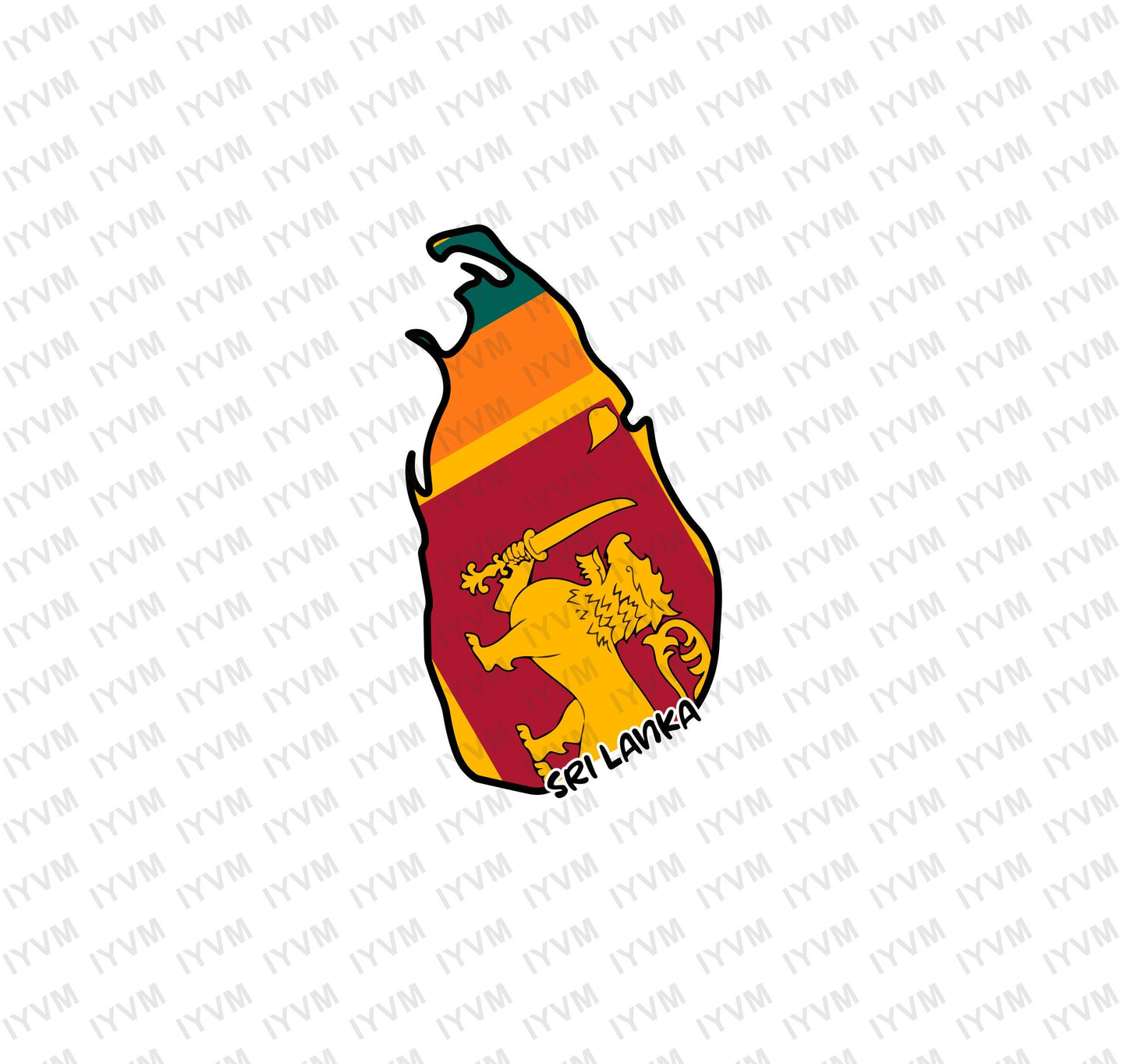Sri Lanka Map Iron On Heat Transfer Vinyl HTV / Democratic Socialist Republic of Sri Lanka / Ceylon / Sri Lankan