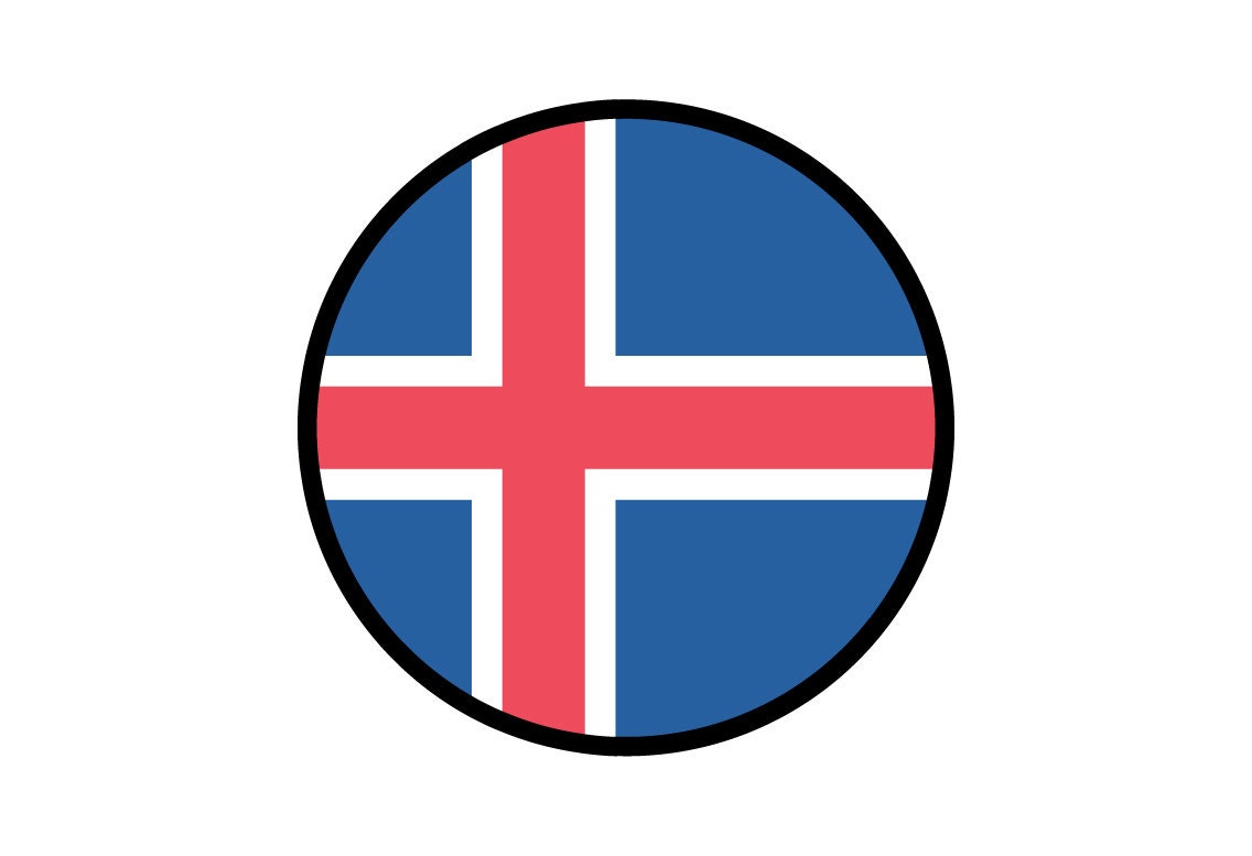 Iceland Flag Circle Sticker Decal