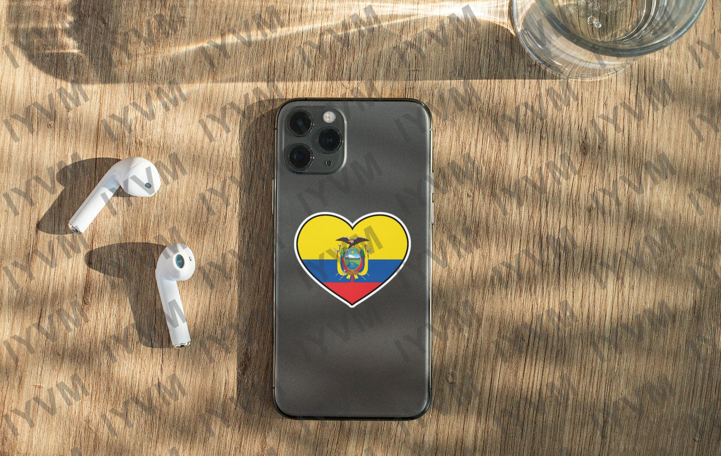 Ecuador Flag Heart Sticker Decal / Republic of Ecuador / Dios, patria y libertad / Quito / Ecuadorian