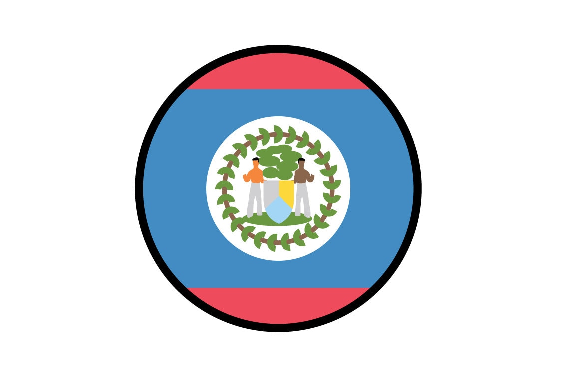 Belize Flag Circle Sticker Decal