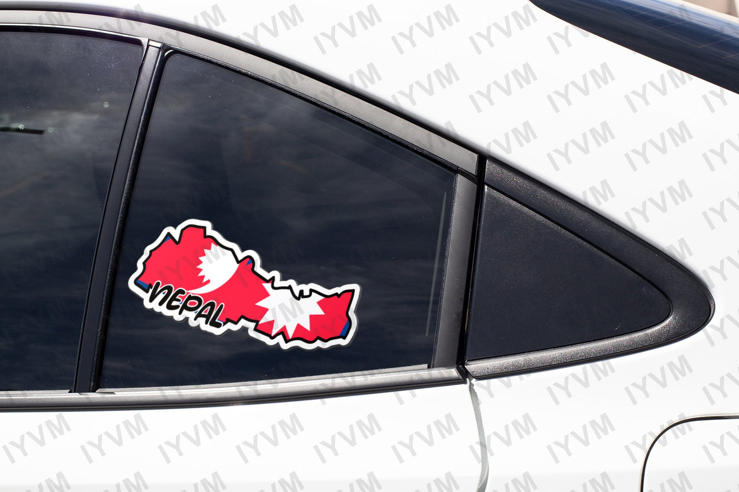 Nepal Map Flag Sticker Decal / Federal Democratic Republic of Nepal / "Janani Janmabhumishcha Swargadapi Gariyasi / Kathmandu / Nepali