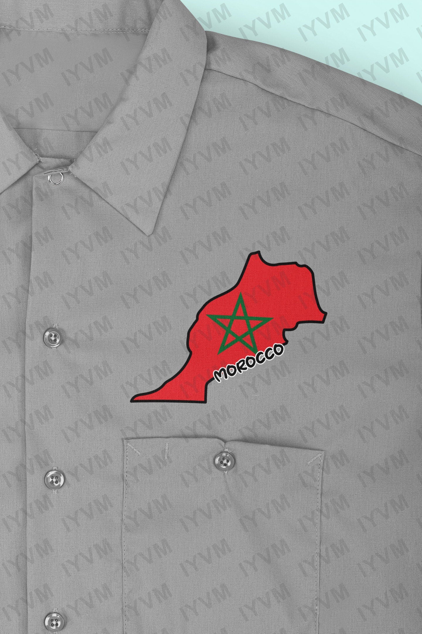 Morocco Map Iron On Heat Transfer Vinyl HTV / Kingdom of Morocco / المملكة المغربية / Rabat / Moroccan