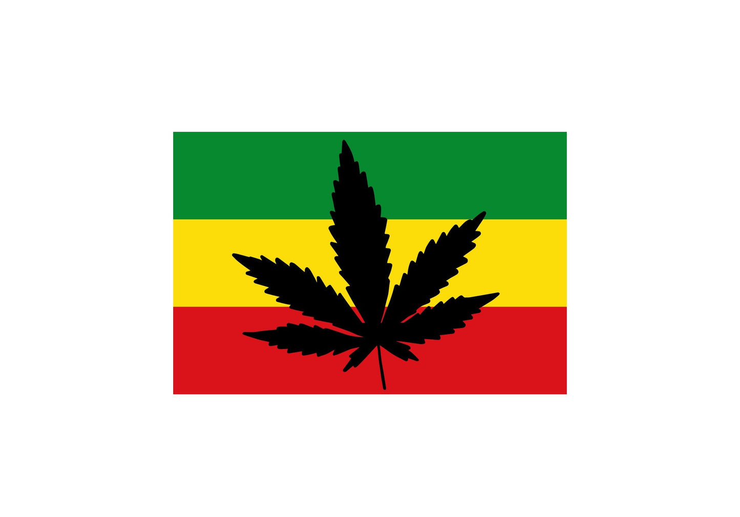 Rasta Mota Leaf Flag Sticker Decal Rastafari Rastafarianism Jamaica Rastafarian Reggae Caribbean Cannabis Pot Legalization Marijuana Weed