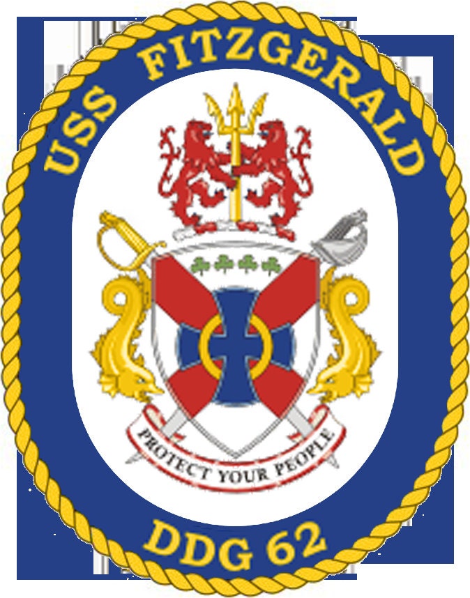 USS Fitzgerald DDG-62 Badge Iron On Heat Transfer Vinyl HTV Arleigh Burke Class Destroyer
