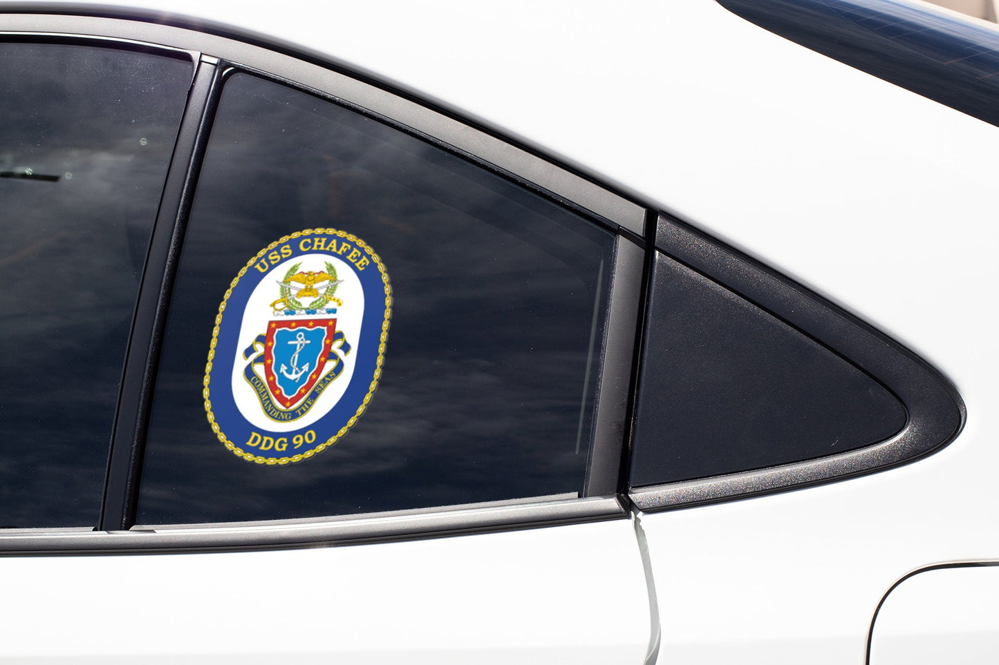 USS Chafee DDG-90 Badge Sticker Decal Arleigh Burke Class Destroyer Car Sticker Bumper Sticker for Car Emblem