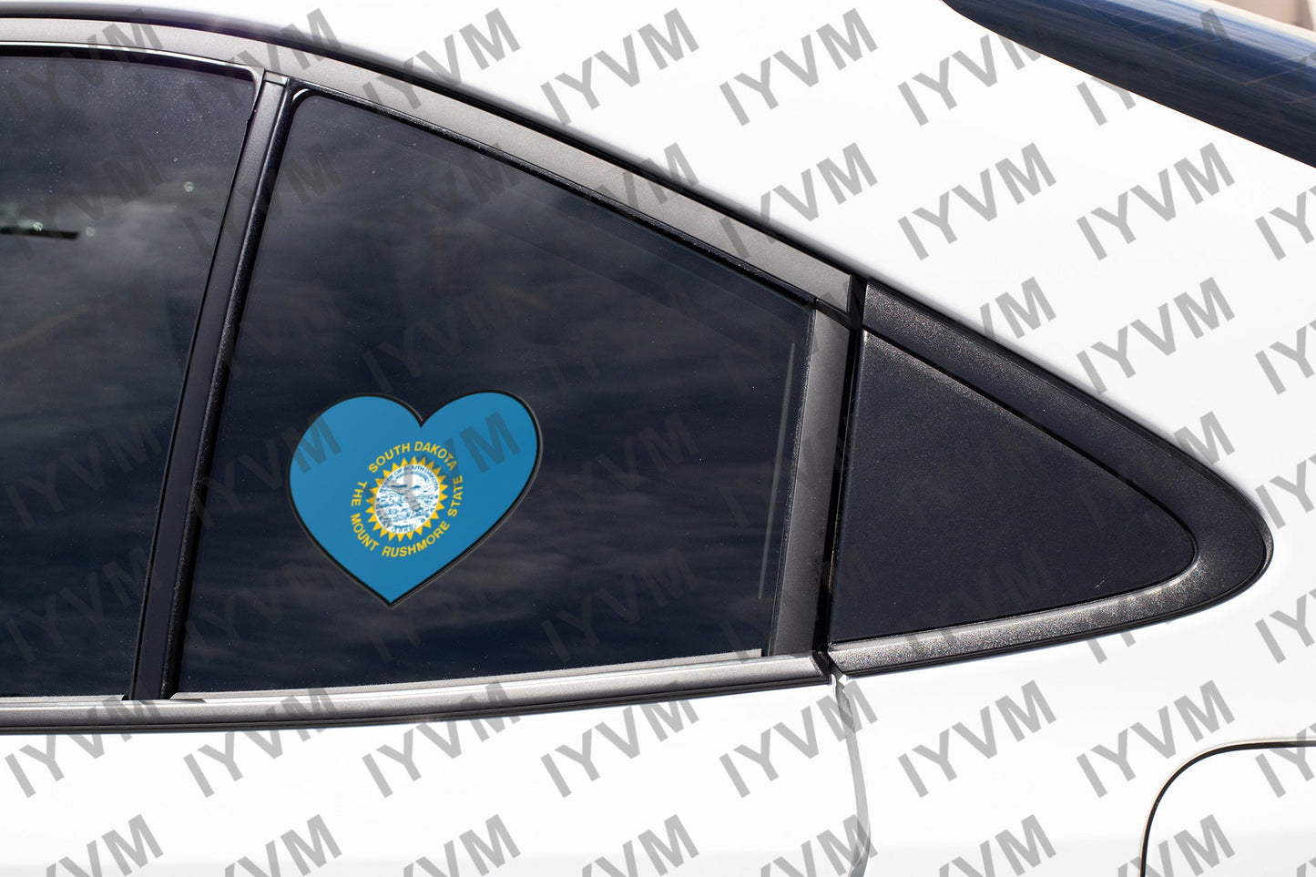 State of South Dakota Flag Heart Sticker Decal  USA South Dakota State  Pierre  Mount Rushmore State  Artesian State  Blizzard State /
