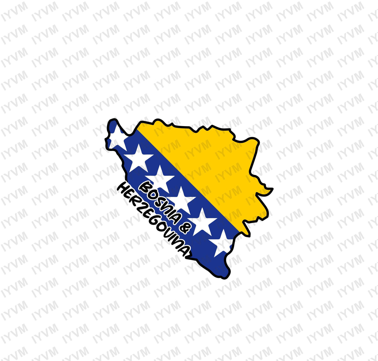 Bosnia and Herzegovina Map Iron On Heat Transfer Vinyl HTV / Sarajevo / Bosnian / Herzegovinian / BiH / B&H / Bosnia–Herzegovina