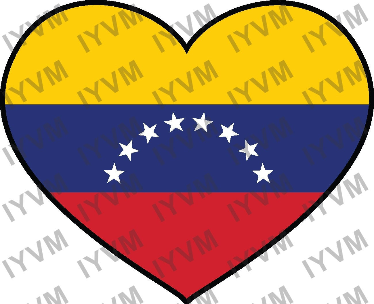 Venezuela Flag Heart Sticker Decal / Bolivarian Republic of Venezuela / República Bolivariana de Venezuela / Caracas / Venezuelan