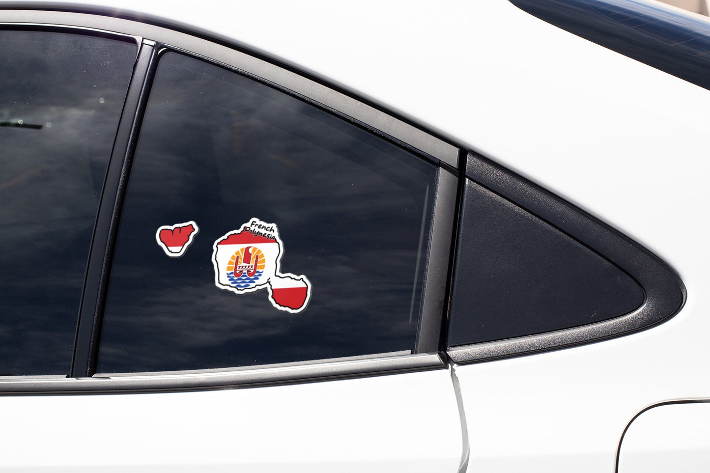 French Polynesia Map Flag Sticker Decal