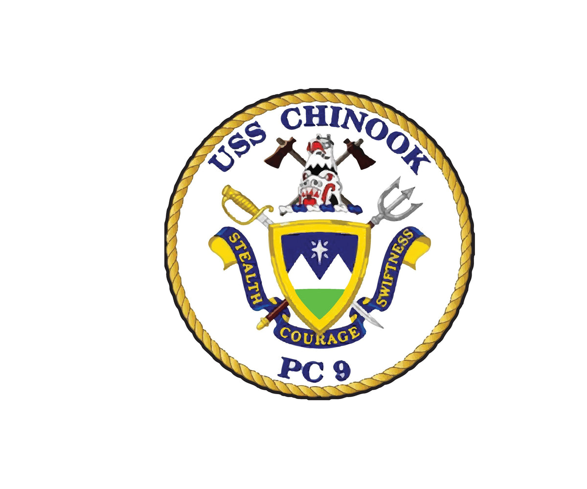 USS Chinook PC-9 Badge Sticker Decal Cyclone Class Patrol boat Car Sticker Bumper Sticker for Car Emblem