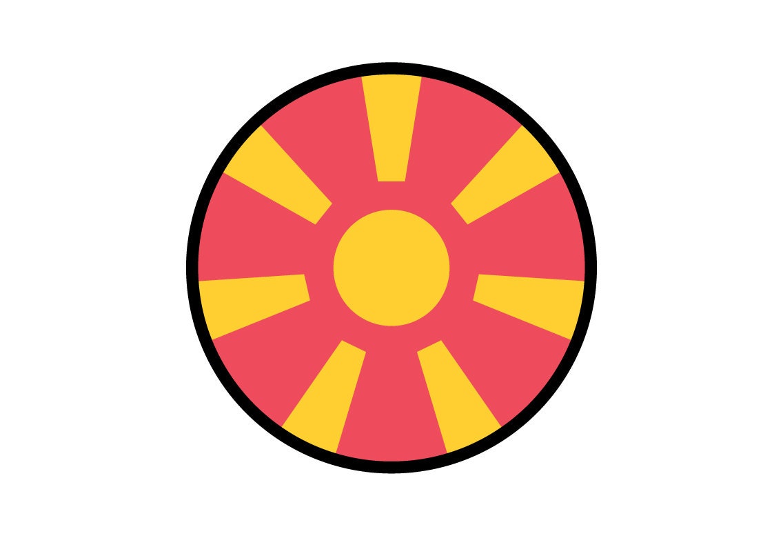 Macedonia Flag Circle Sticker Decal