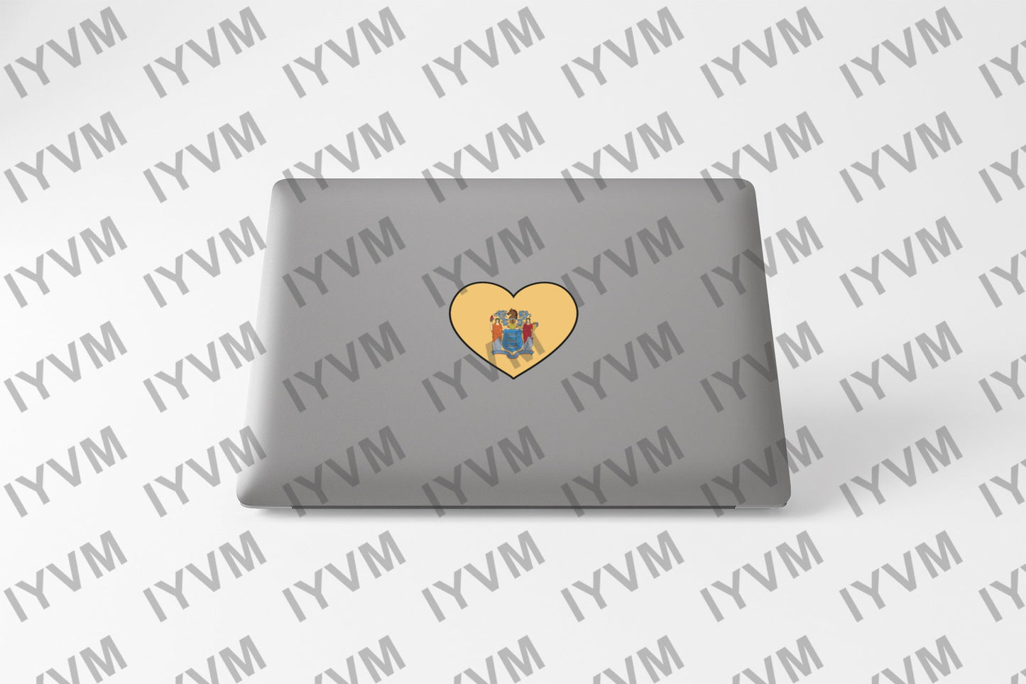State of New Jersey Flag Heart Sticker Decal  USA New Jersey State  Trenton  The Garden State  The Crossroads of the Revolution /