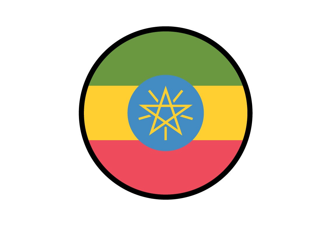 Ethiopia Flag Circle Sticker Decal