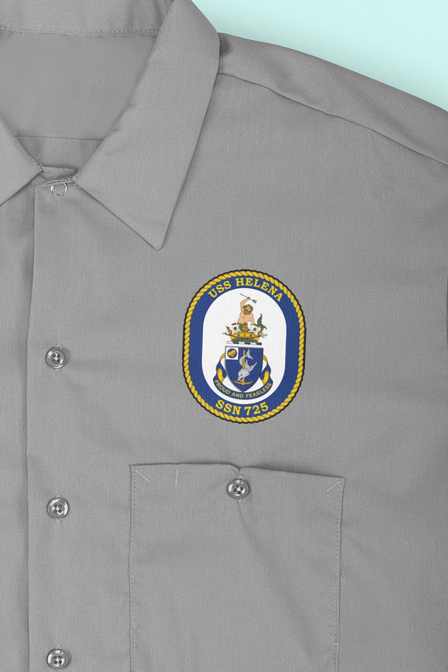 USS Helena SSN-725 Badge Iron On Heat Transfer Vinyl HTV Los Angeles Class Attack Submarine