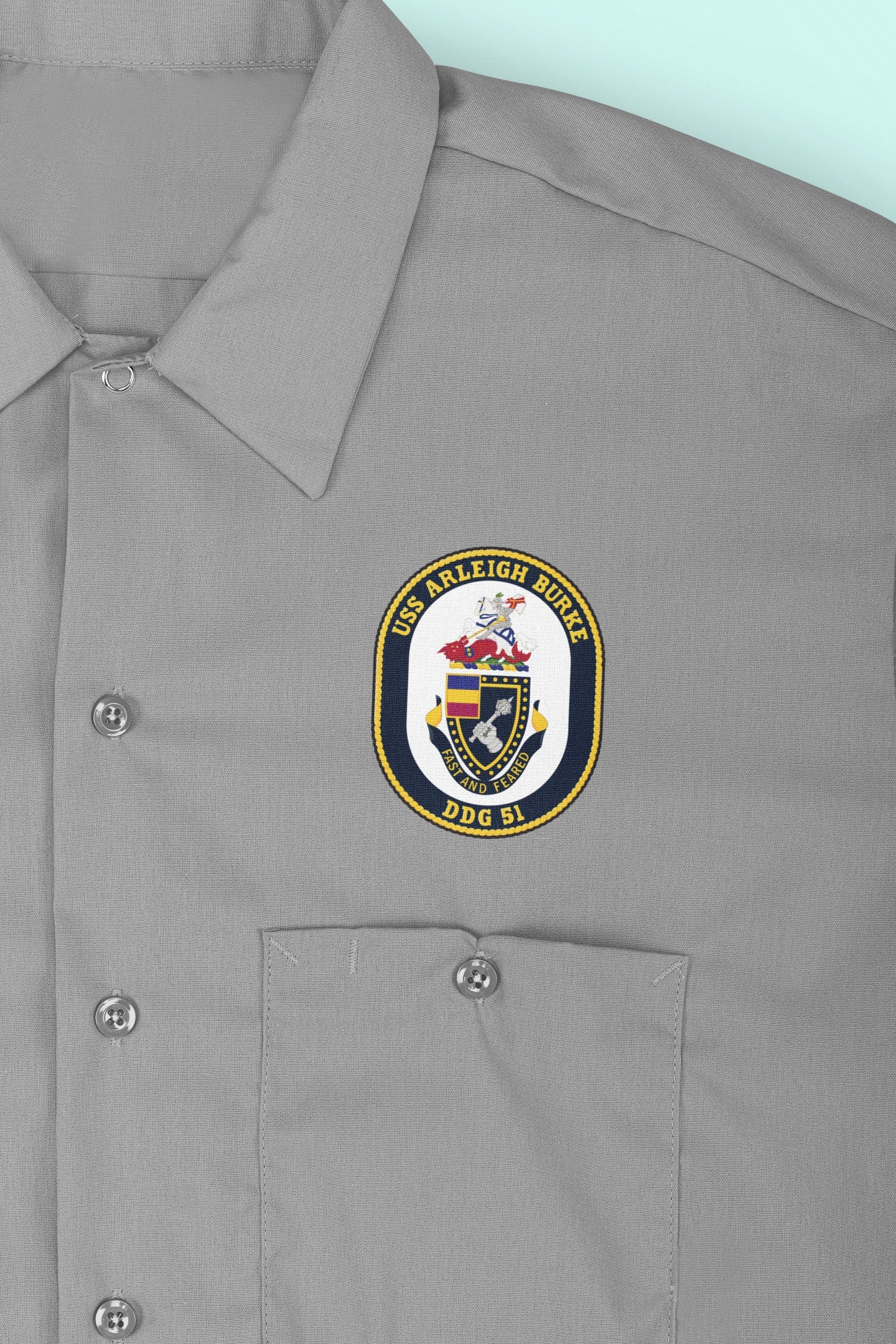 USS Arleigh Burke DDG-51 Badge Iron On Heat Transfer Vinyl HTV Arleigh Burke Class Destroyer