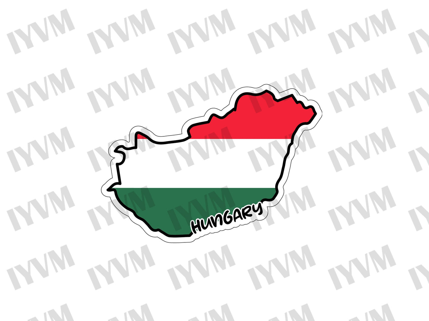 Hungary Map Flag Sticker Decal / Magyarország / Budapest / Hungarian