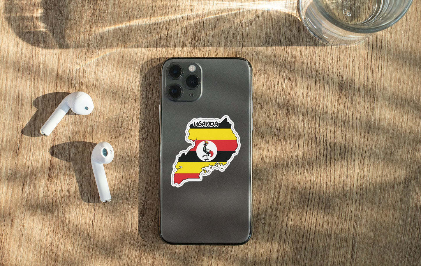 Uganda Map Flag Sticker Decal