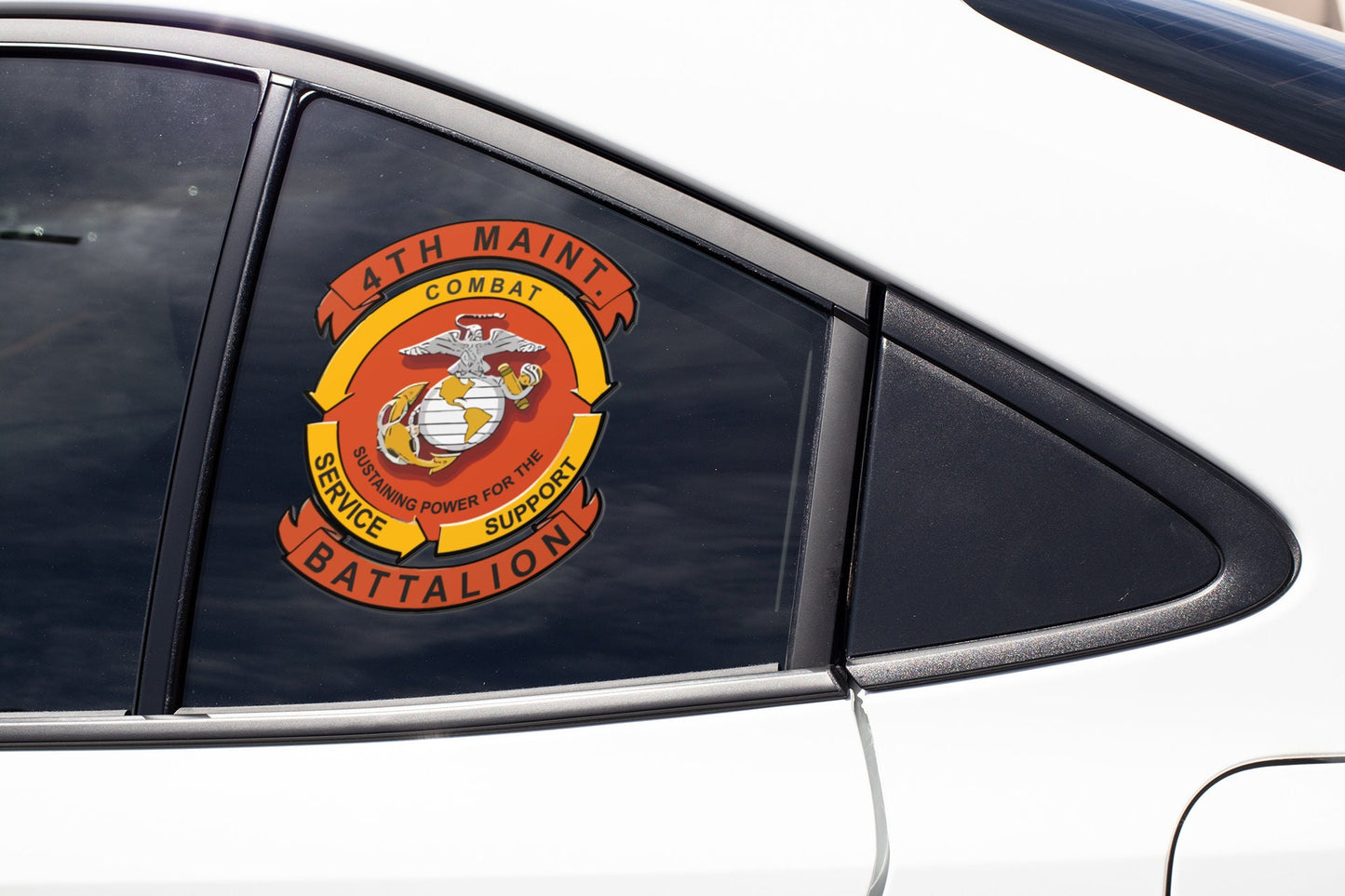 a close up of a car window with a sticker on it