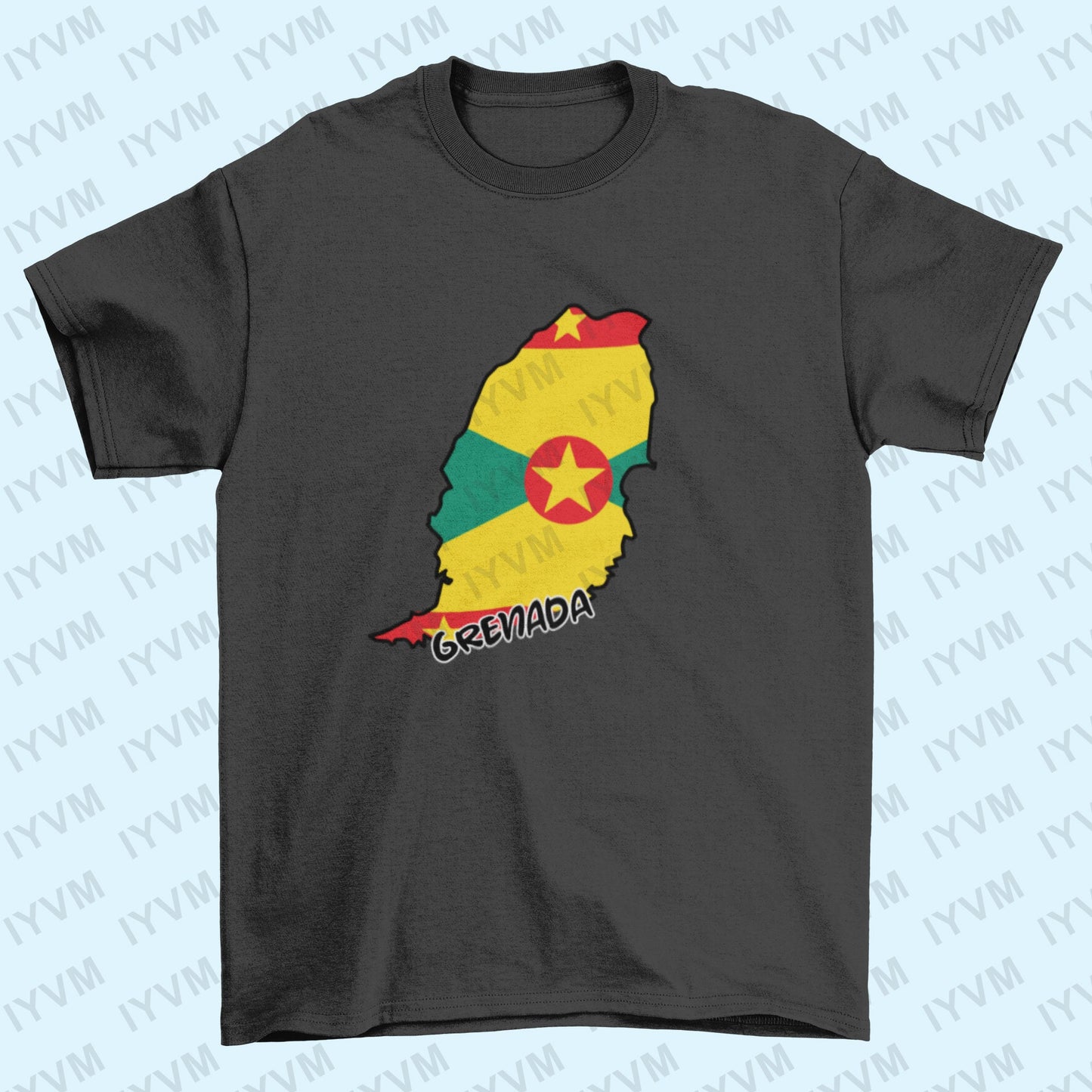 Grenada Map Flag Iron On Heat Transfer Vinyl HTV Gwenad Grenadian Creole French Ever Conscious of God We Aspire, Build and Advance as One
