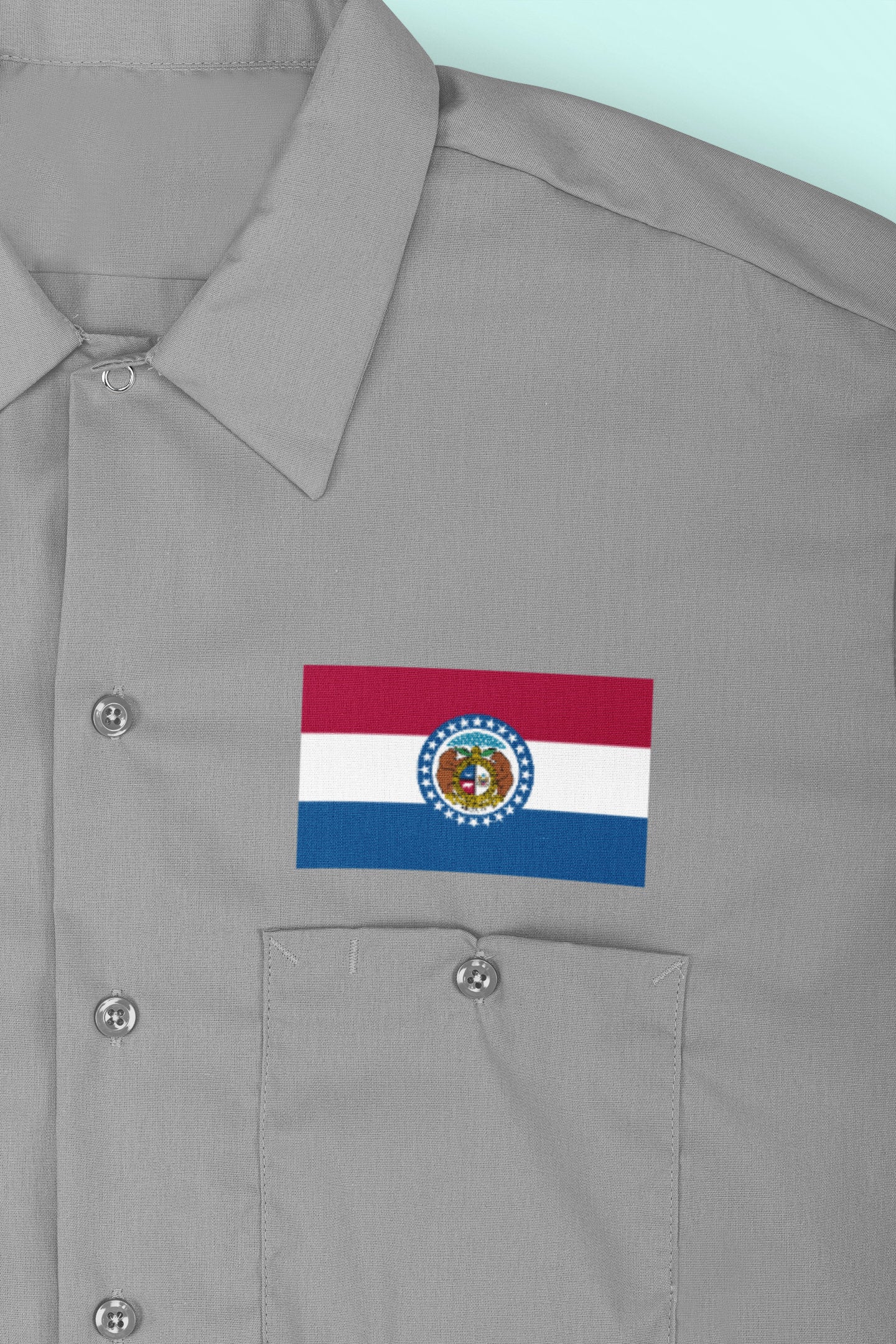 State of Missouri Flag Iron On Heat Transfer Vinyl HTV Missouri State  Jefferson City  The Show Me State  Bullion State  Gateway to the West