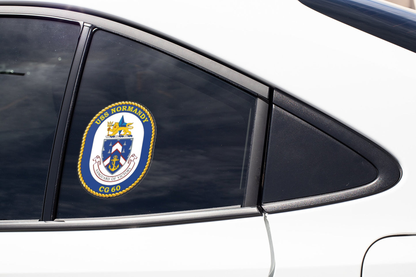 USS Normandy CG-60 Badge Sticker Decal Ticonderoga Class Cruiser Car Sticker Bumper Sticker for Car Emblem