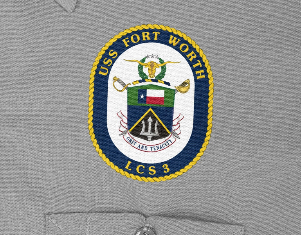 USS Fort Worth LCS-3 Badge Iron On Heat Transfer Vinyl HTV Freedom Class Littoral combat ship