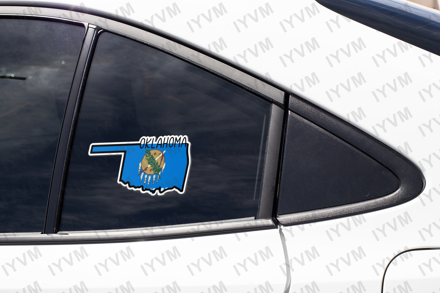State of Oklahoma Map Flag Sticker Decal  USA Oklahoma State  Oklahoma City  The Sooner State  Native America / Land of the Red Man