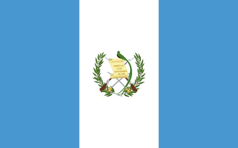 Guatemala Flag Iron On Heat Transfer Vinyl HTV Republic of Guatemala República de Guatemala Libre Crezca Fecundo Guatemala City Guatemalan