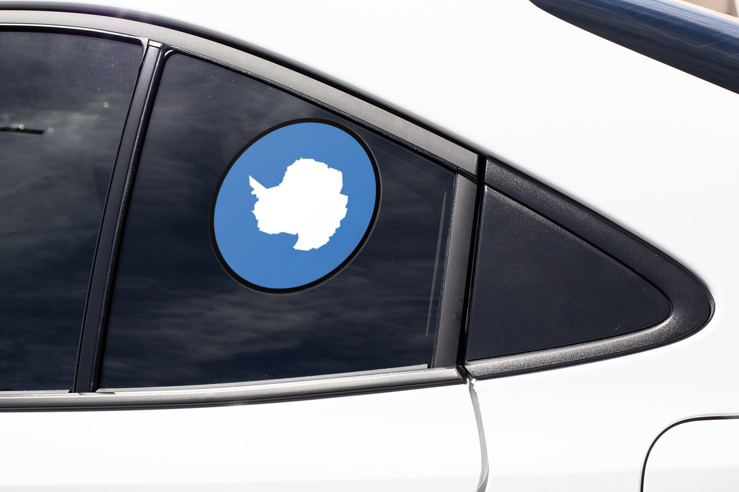 Antarctica Flag Circle Sticker Decal