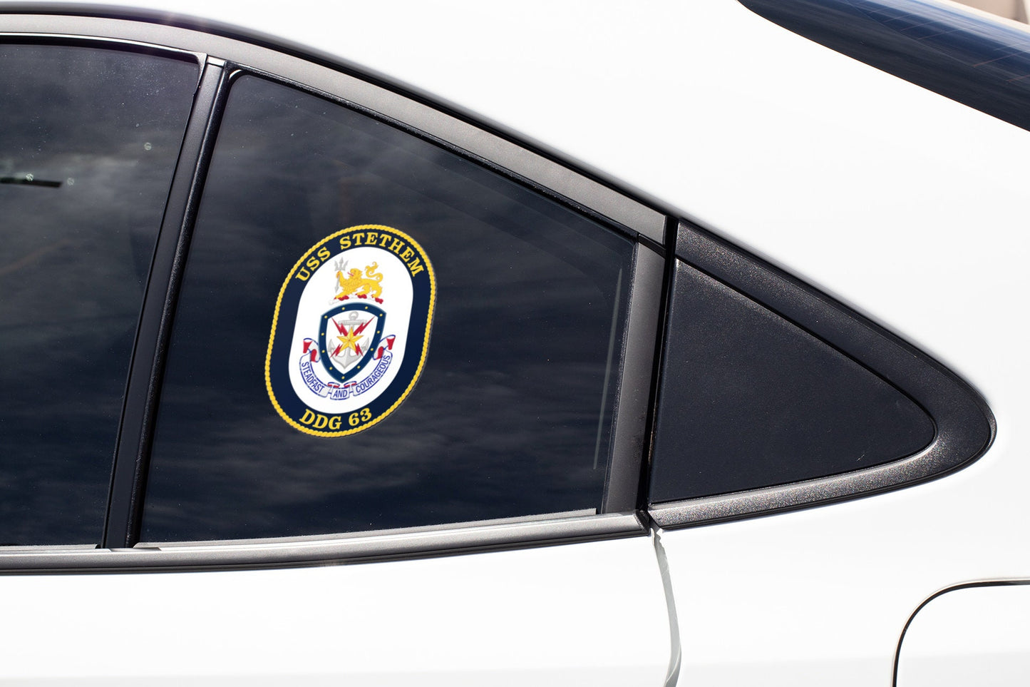 USS Stethem DDG-63 Badge Sticker Decal Arleigh Burke Class Destroyer Car Sticker Bumper Sticker for Car Emblem