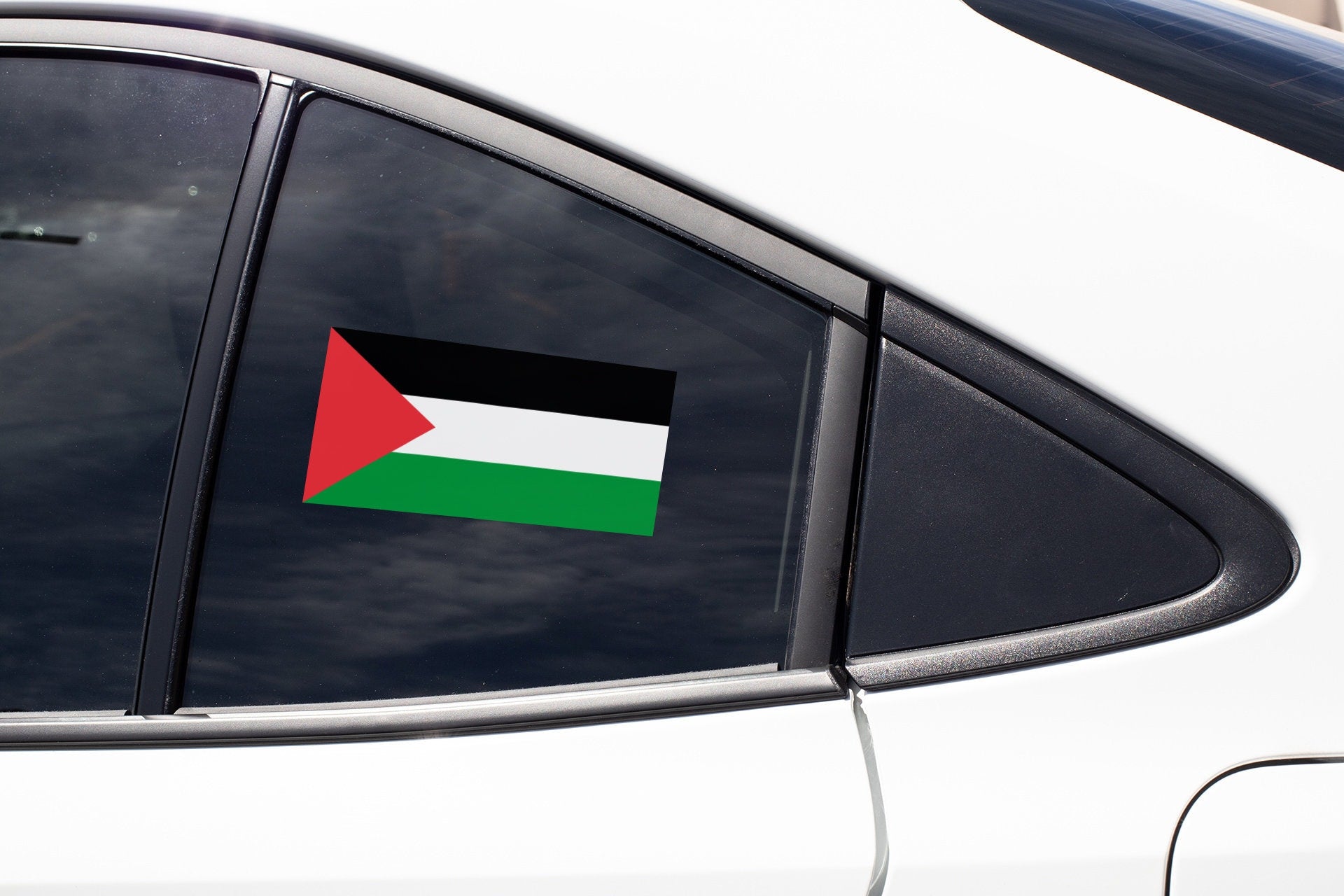 a car with a flag on the side of it