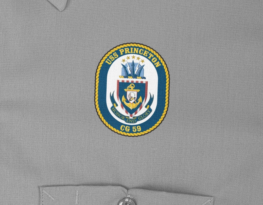 USS Princeton CG-59 Badge Iron On Heat Transfer Vinyl HTV Ticonderoga Class Cruiser