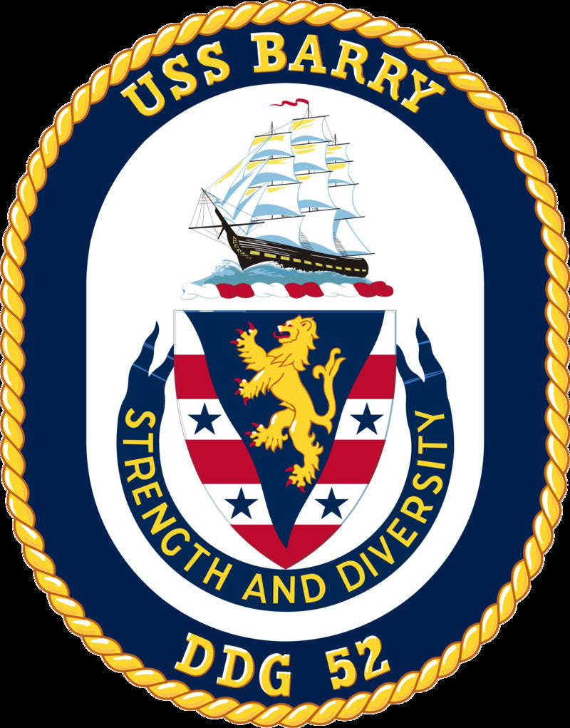USS Barry DDG-52 Badge Iron On Heat Transfer Vinyl HTV Arleigh Burke Class Destroyer