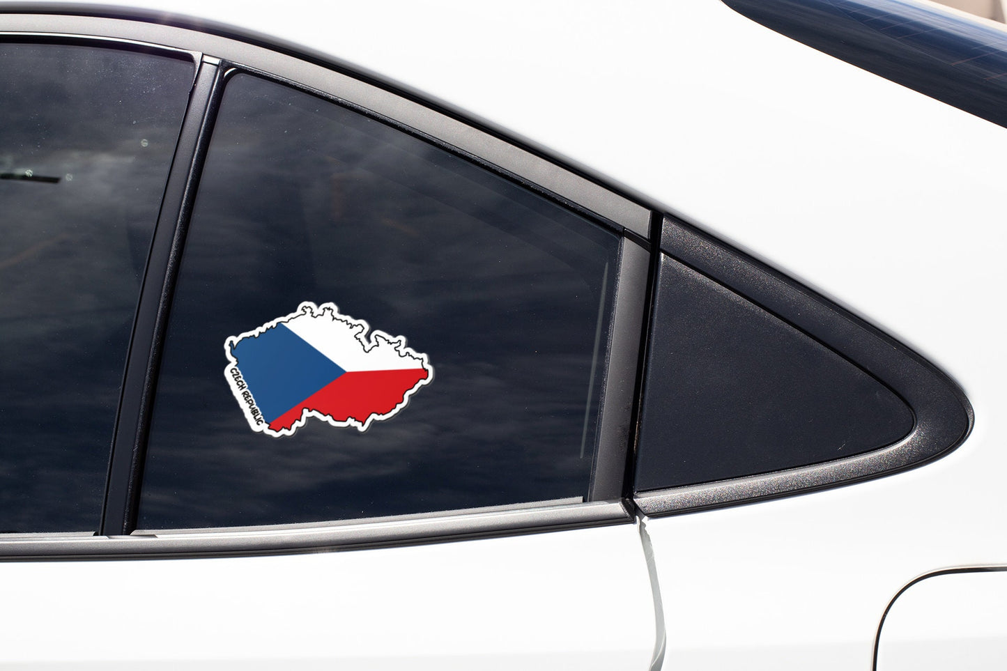Czech Republic Map Flag Sticker Decal