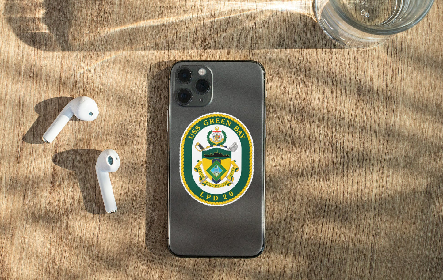 USS Green Bay LPD-20 Badge Sticker Decal San Antonio Class Amphibious transport dock Car Sticker Bumper Sticker for Car Emblem