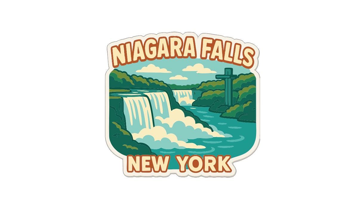 Niagara Falls New York Iron On Heat Transfer Vinyl HTV Die-Cut Symbolic Landmark