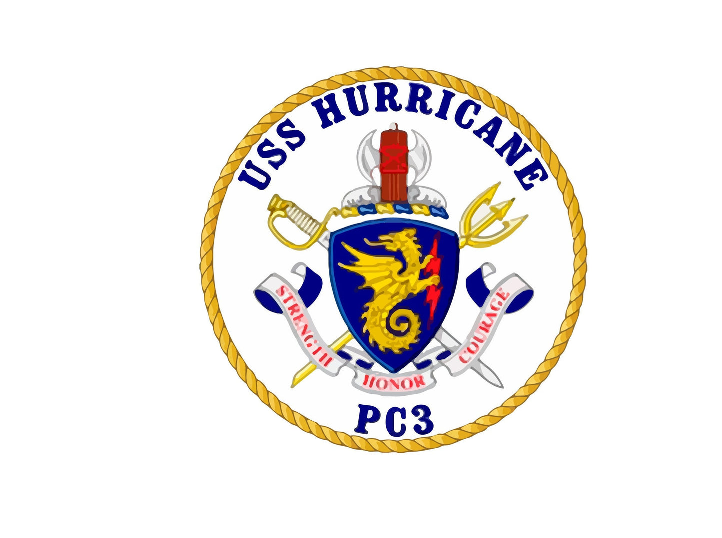 USS Hurricane PC-3 Badge Sticker Decal Cyclone Class Patrol boat Car Sticker Bumper Sticker for Car Emblem