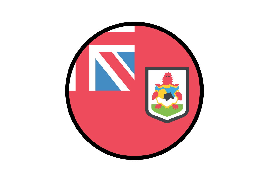 Bermuda Flag Circle Sticker Decal