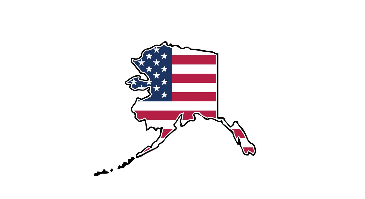 a map of the united states with the american flag