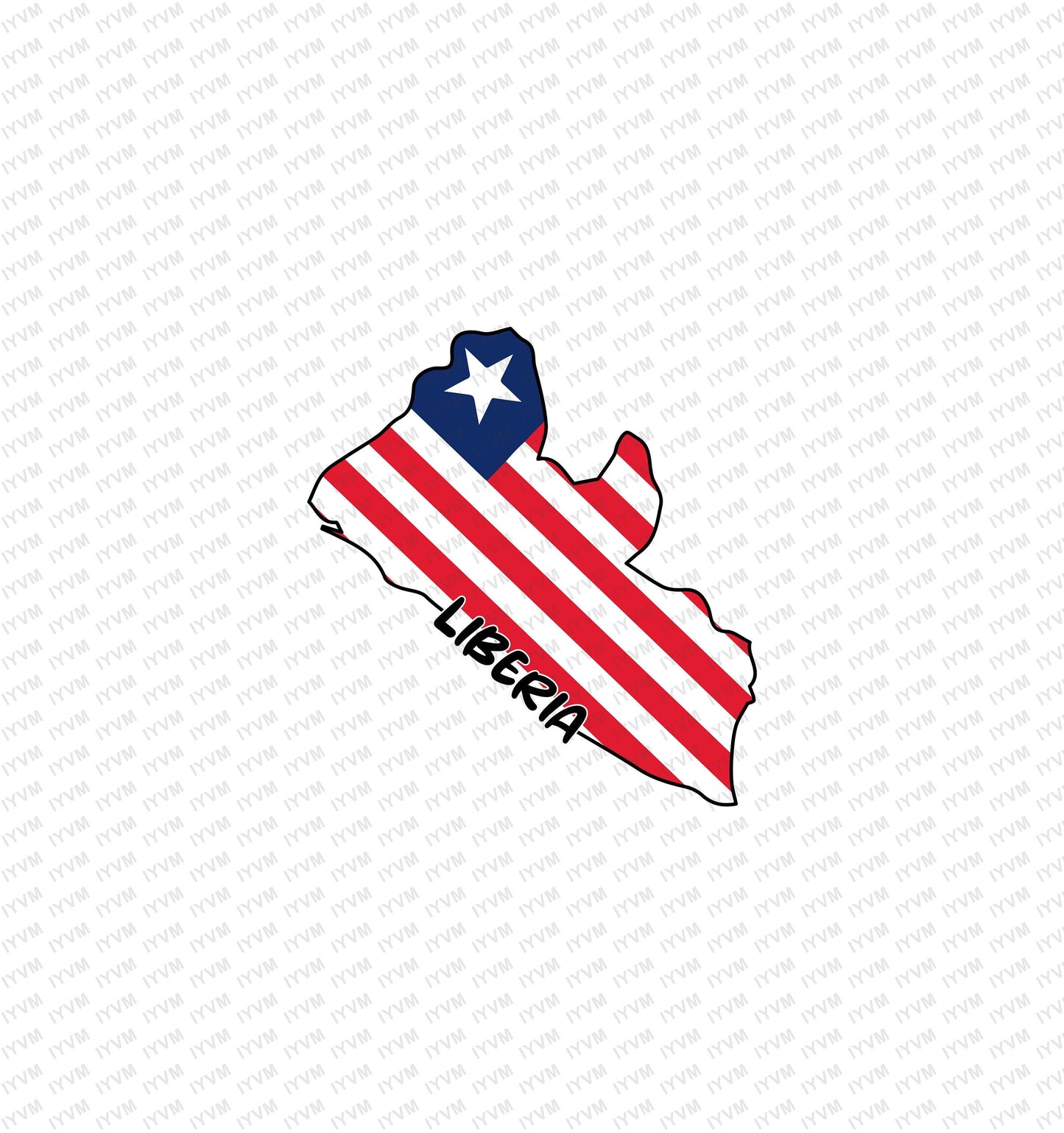 Liberia Map Iron On Heat Transfer Vinyl HTV / Republic of Liberia / Monrovia / Liberian