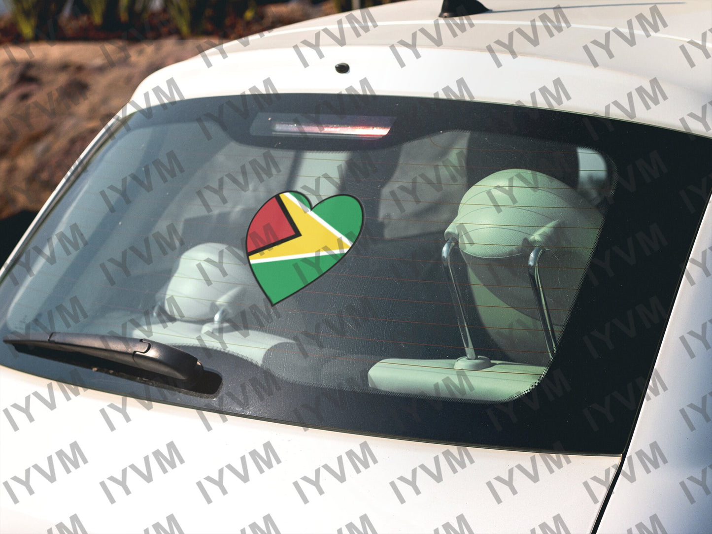 Guyana Flag Heart Sticker Decal / Co‑operative Republic of Guyana / One People, One Nation, One Destiny / Georgetown / Guyanese