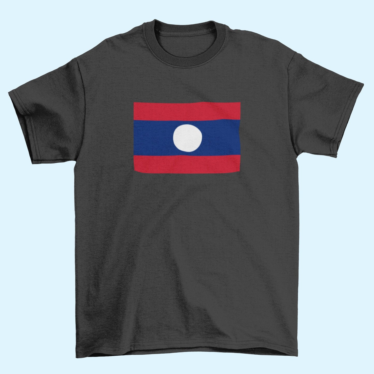 Laos Flag Iron On Heat Transfer Vinyl HTV / Lao People's Democratic Republic /  Vientiane / Lao Laotian /
