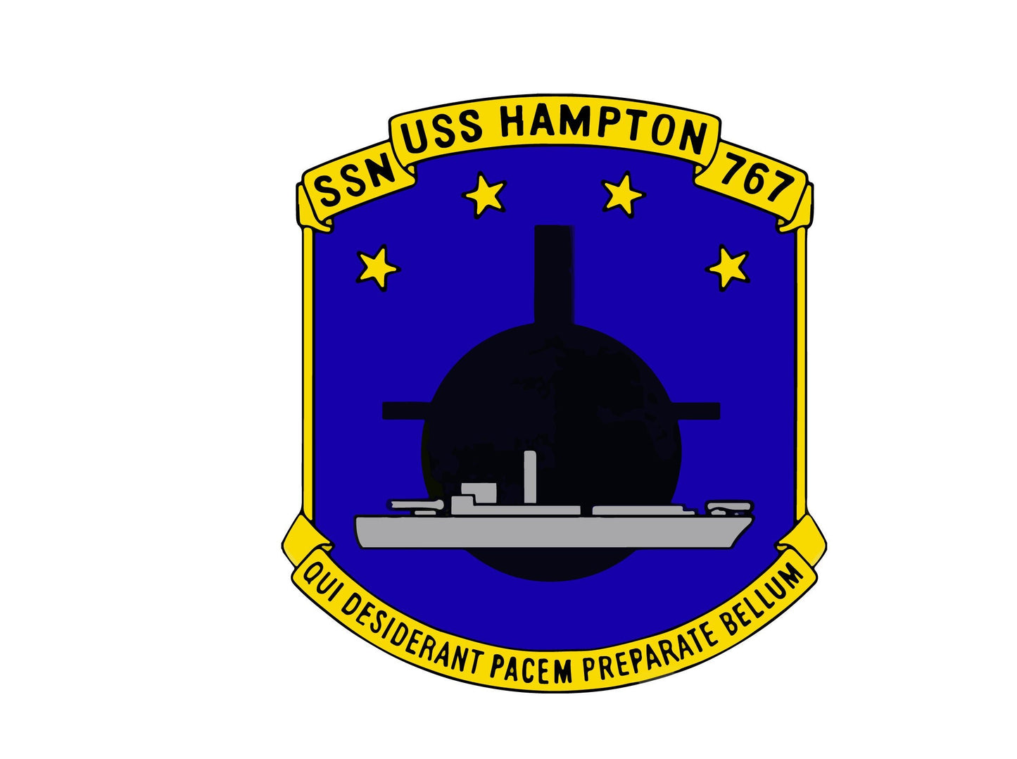 USS Hampton SSN-767 Badge Sticker Decal Los Angeles Class Attack submarine Car Sticker Bumper Sticker for Car Emblem