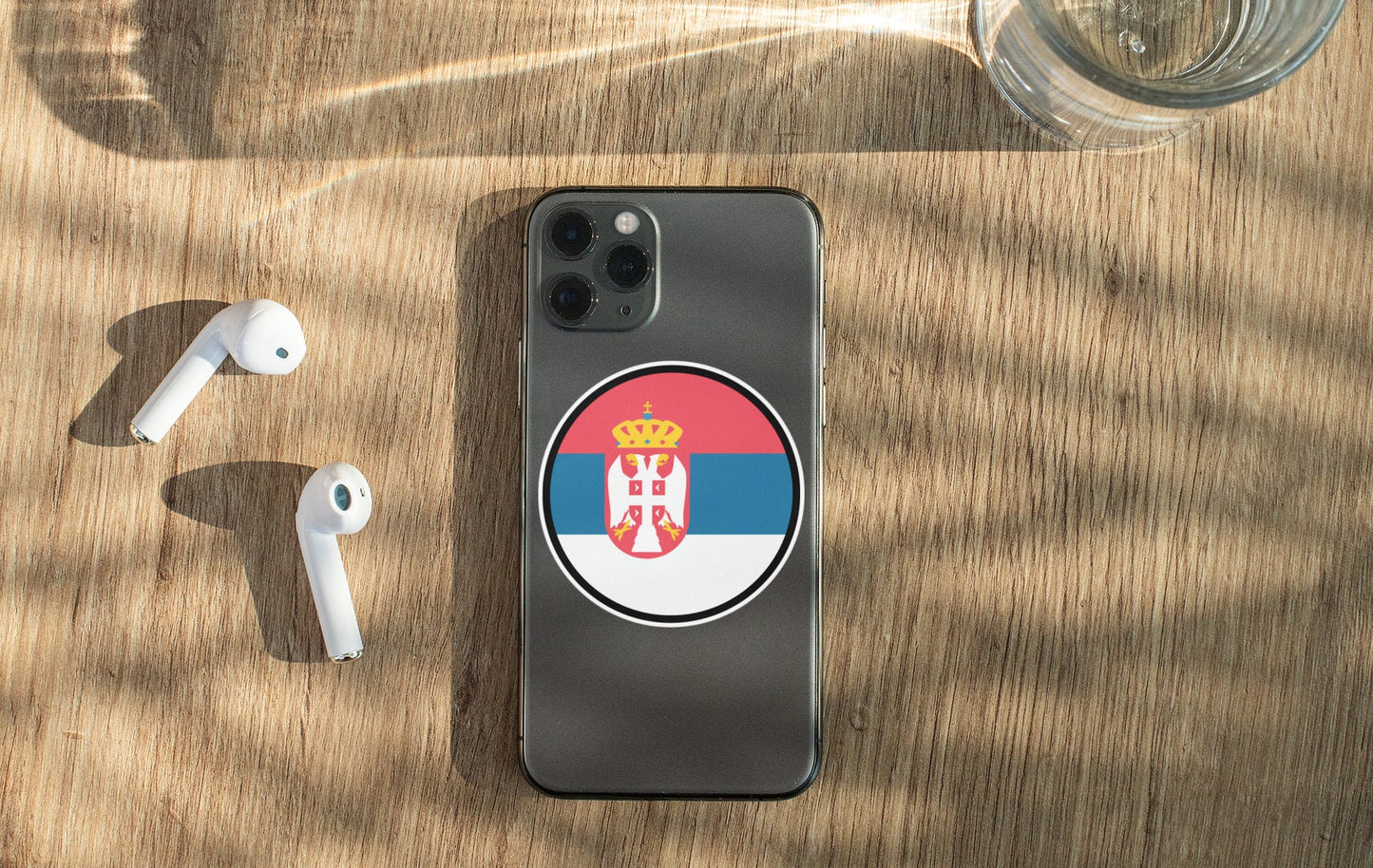 Serbia Flag Circle Sticker Decal