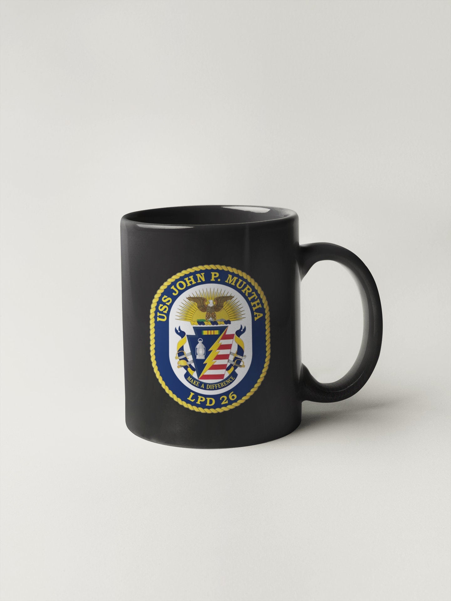 USS John P. Murtha LPD-26 Badge Sticker Decal San Antonio Class Amphibious transport dock Car Sticker Bumper Sticker for Car Emblem